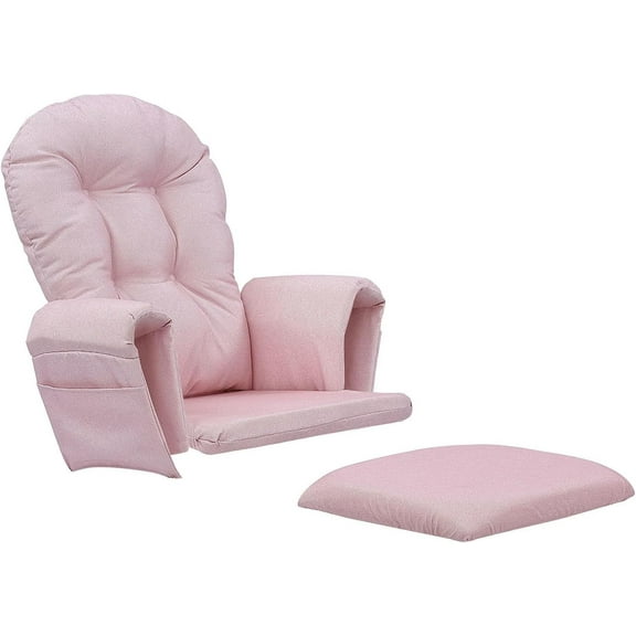 Aorsher 5Pc Velvet Glider Rocker Replacement Cushion Set, Soft PP Cotton Filled, Storage Pockets, Compatible with Rocking Chair, Recliner, Indoor Glider & Ottoman