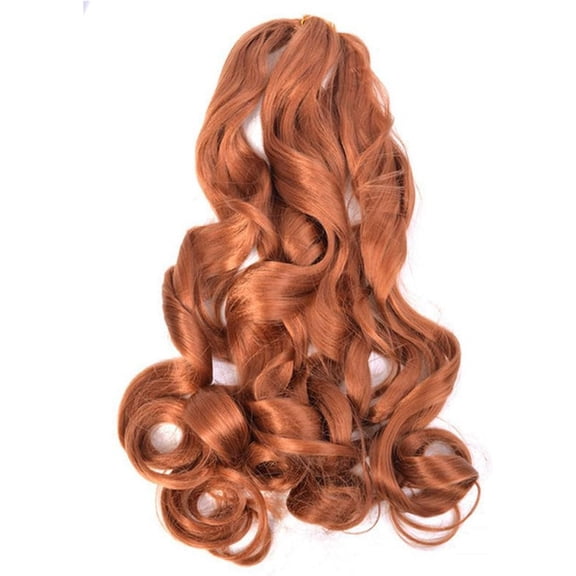 Aorsher 8 Packs 22 Inch French Curly Braids Hair Pre Stretched Ginger Bouncy Braiding Hair Loose Wavy Crochet Braids Hair Synthetic Hair Extensions for Boho Box Braids