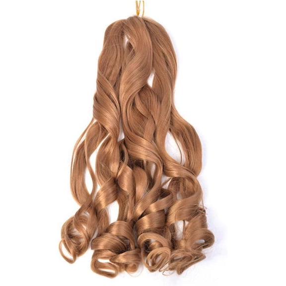 Aorsher 8 Packs 22 Inch French Curly Braids Hair Pre Stretched Golden Blonde Bouncy Braiding Hair Loose Wavy Crochet Braids Hair Synthetic Hair Extensions for Boho Box Braids