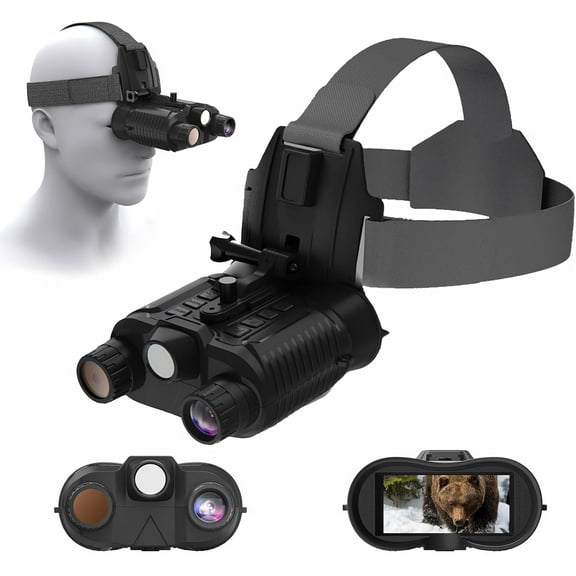 Aorsher 8X Digital Zoom Night Vision Binoculars, Head - Mounted Night Vision Goggles with 32 GB Card, 1300 FT Viewing Range, Rechargeable