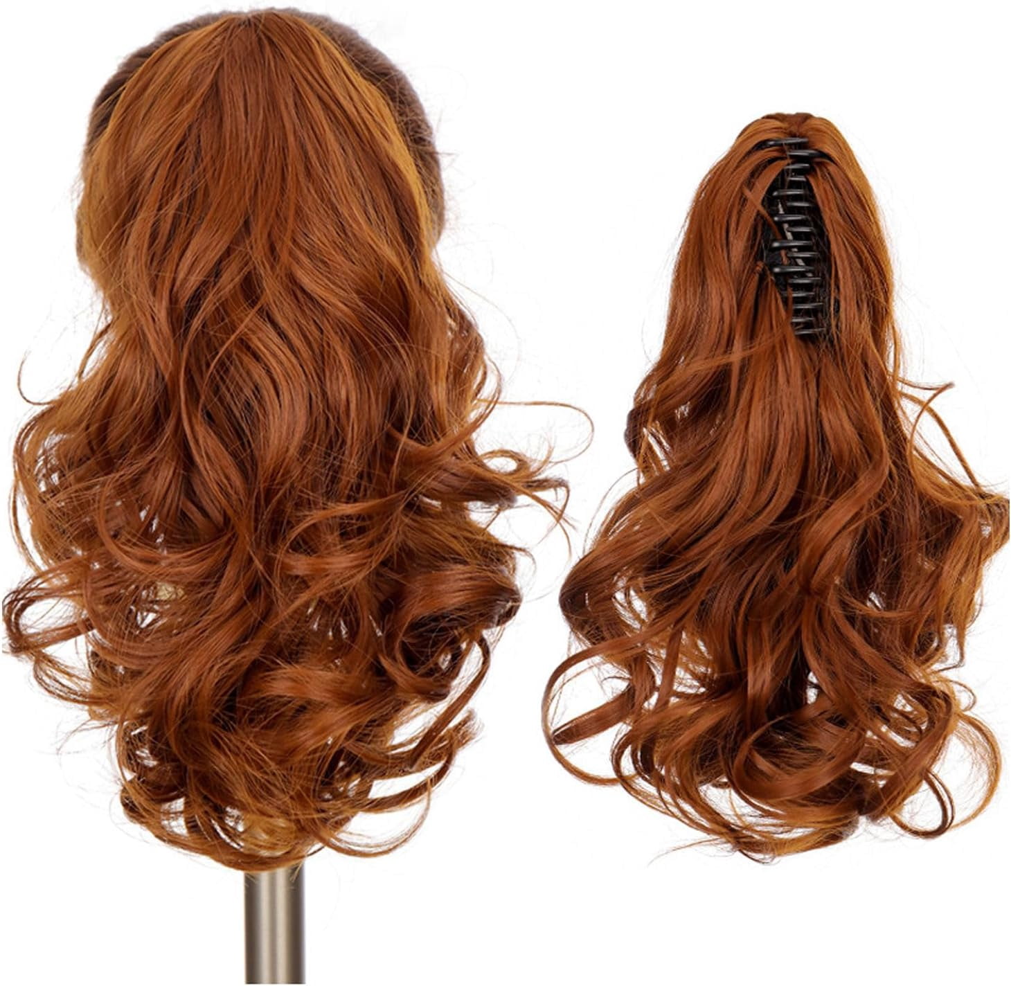Aorsher Claw Clip in Ponytail Extension, 12 Inch Short Ponytail Hair Exntesions Curly Pony Tails Thick Hairpiece for Women Daily Use