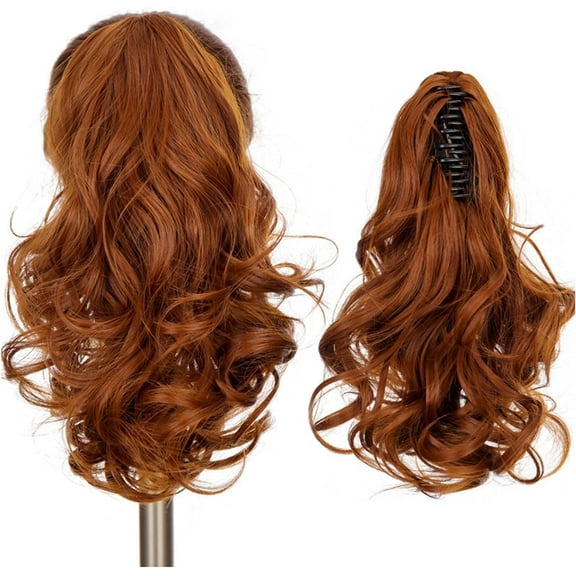 Aorsher Claw Clip in Ponytail Extension, 12 Inch Short Ponytail Hair Exntesions Curly Pony Tails Thick Hairpiece for Women Daily Use