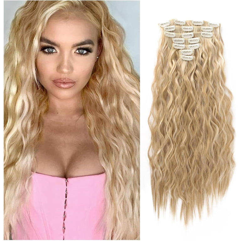 Clip In Hair Extensions 20 Inch 7 Pcs Soft Thick Hairpieces  display picture 3