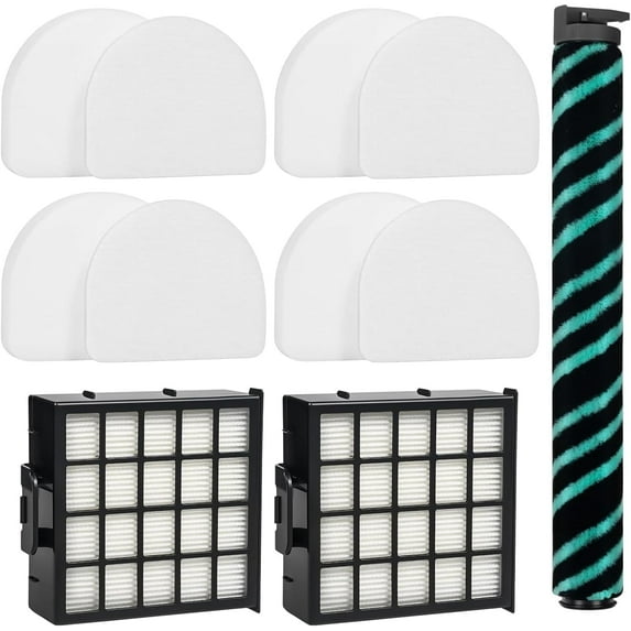 Aorsher Compatible with Shark Power Detect Upright Cleaner Replacement Parts 7 Pack for AZ4000 AZ4002 AZ4000C, 1 Roller Brush, 2 HEPA Filter, 4 Foam & Felt Filters