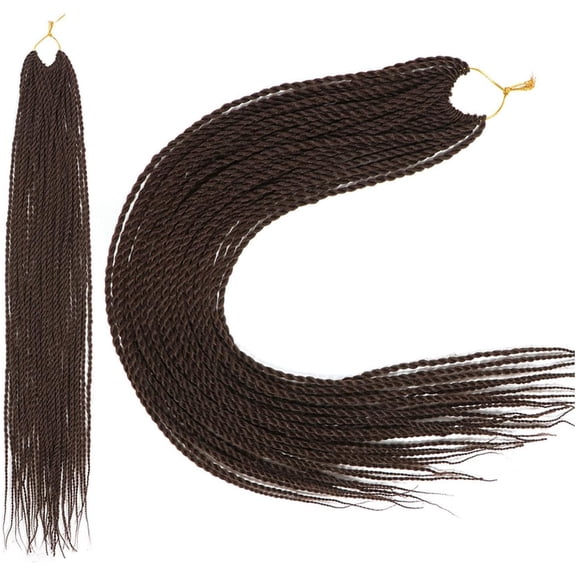 Aorsher Crochet Box Braids 24 Inch 6 Packs Goddess Box Braids Crochet Hair Prelooped Crochet Hair 2x Crochet Synthetic Braids Box Medium Brown Synthetic for Black Women 180strands