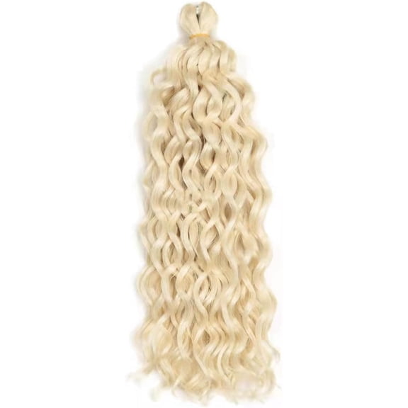 Aorsher Curly Crochet Hair for Black Women Blonde Deep Wave Braiding Hair Blonde Synthetic Bohemian Crochet Braid 20 Inch 3 Packs Ocean Wave Crochet Hair Extensions