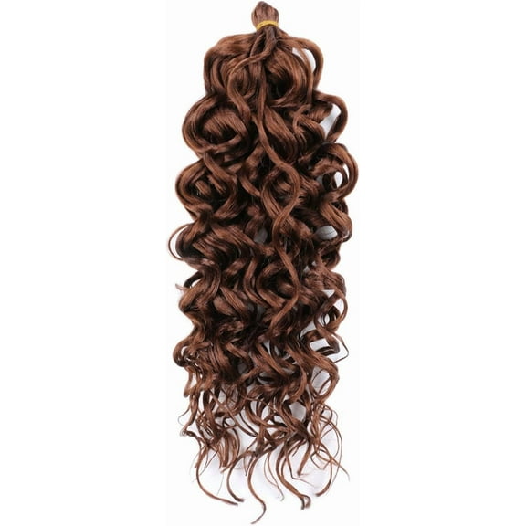 Aorsher Curly Crochet Hair for Black Women Dark Auburn Deep Wave Braiding Hair Blonde Synthetic Bohemian Crochet Braid 20 Inch 3 Packs Ocean Wave Crochet Hair Extensions