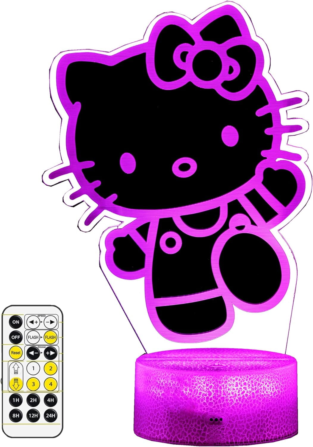 Aorsher Cute Night Light - Anime Charater Multi-Color Change Decor Kitty Lamp with Remote, Dim, Timer, Game Fan Gifts for Christmas Birthday
