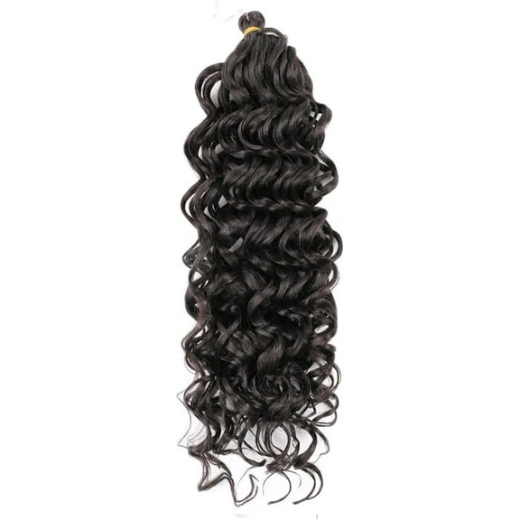 Aorsher Deep Wave Braiding Hair Pre Stretched 20 Inch Dark Brown Synthetic Ocean Wave Crochet Hair for Women Goddess Curly Braiding Hair Extensions