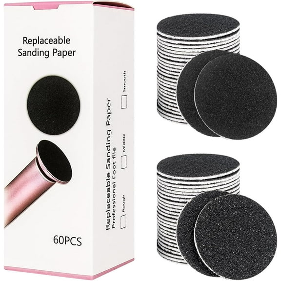 Aorsher Electronic Foot File Grinder with 60pcs Replacement Sandpaper Discs, Adjustable Speed Electric Callus Remover Professional Pedicure Tool for Men Women Dead Cracked Hard Skin Calluses