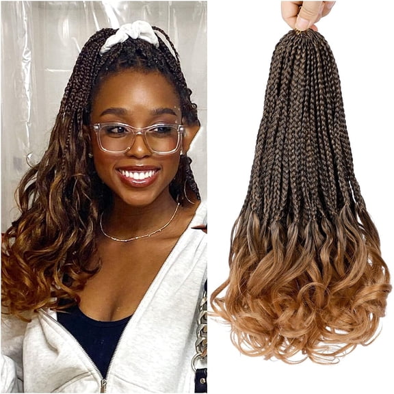 Aorsher French Curly Crochet Braids 18 Inch Dark Blonde Goddess Box Braids Crochet Hair With Bouncy Wavy Ends Pre Looped 6 Packs French Curly Braiding Hair Synthetic Hair Extensions