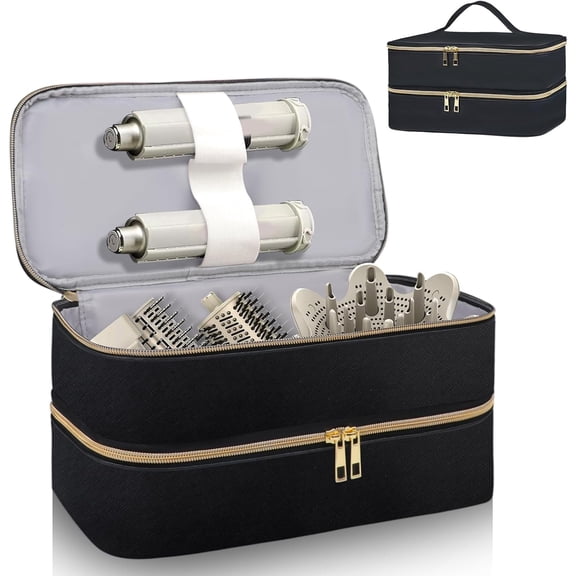 Aorsher Compatible with Shark Flex Style Hair Dryer Travel Case, Waterproof PU Leather Storage Bag for Travel Salon, Black