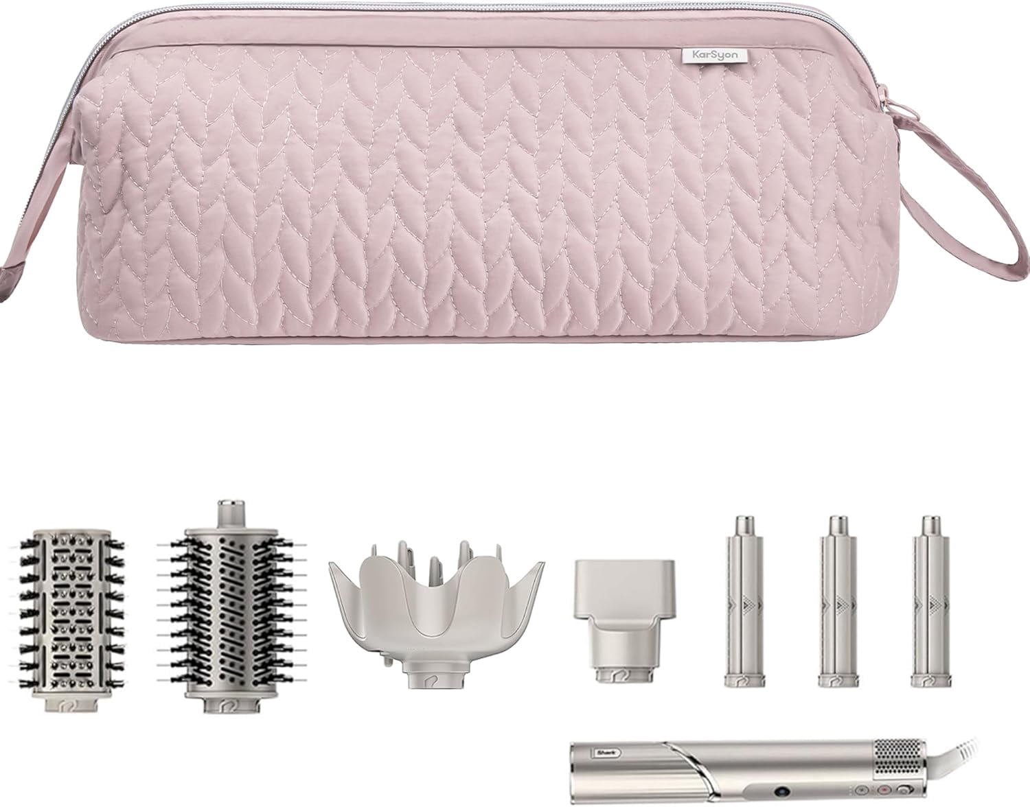 Aorsher Hair Dryer Travel Storage Bag Compatible with Shark Flex Style, Portable Organizer Bag for Styling Tools for Hair Dryer Brush, Flat Iron & Curling Iron Accessories, Pink