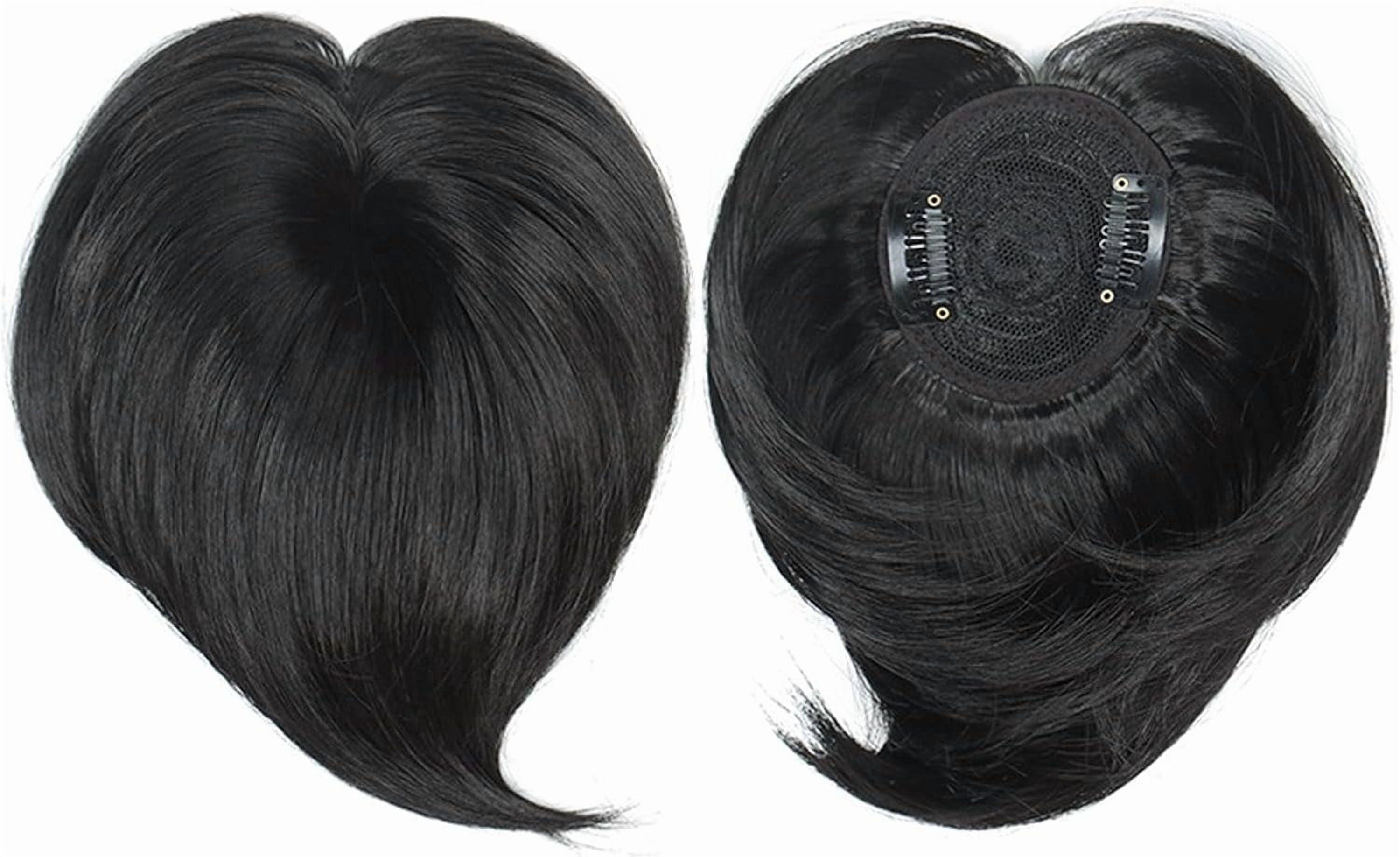 Aorsher Hair Topper Hairpieces for Women Crown Toppers Hairpieces Clip in Hair Topper for Thinning Hair Synthetic Hair Extension 7inch Black