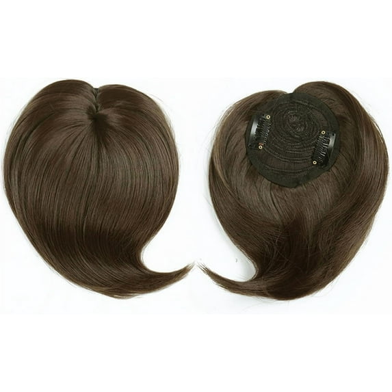 Aorsher Hair Topper Hairpieces for Women Crown Toppers Hairpieces Clip in Hair Topper for Thinning Hair Synthetic Hair Extension 7inch Brown A