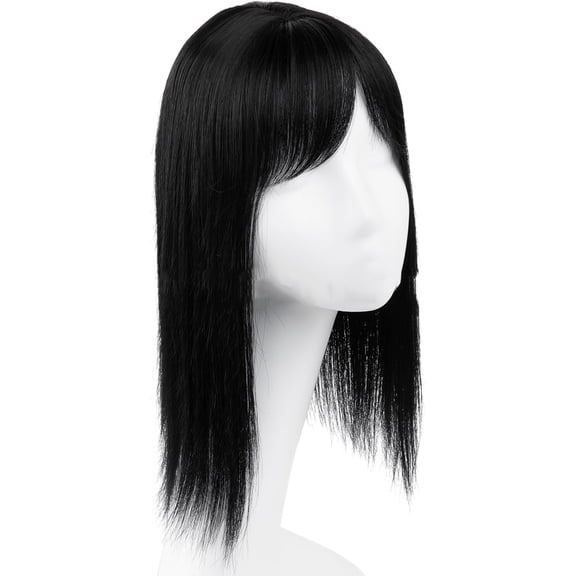 Aorsher Hair Toppers with Bangs for Thin Hair, 16 inch Hair Topper Wiglets Synthetic Hair Pieces with Thinning Hair Browm With Blonde for Women
