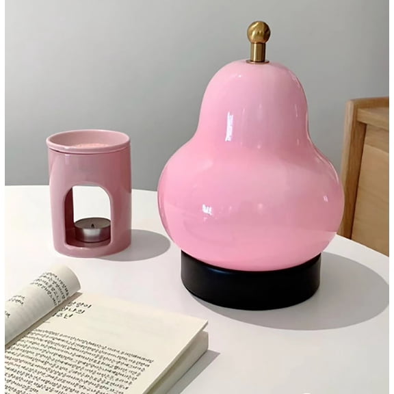 Aorsher High-end Vintage Style Cream Pear Shape Table Lamp with Touch Control, USB Rechargeable Night Light for Bedroom Decoration, Special Gift for Christmas, Birthday