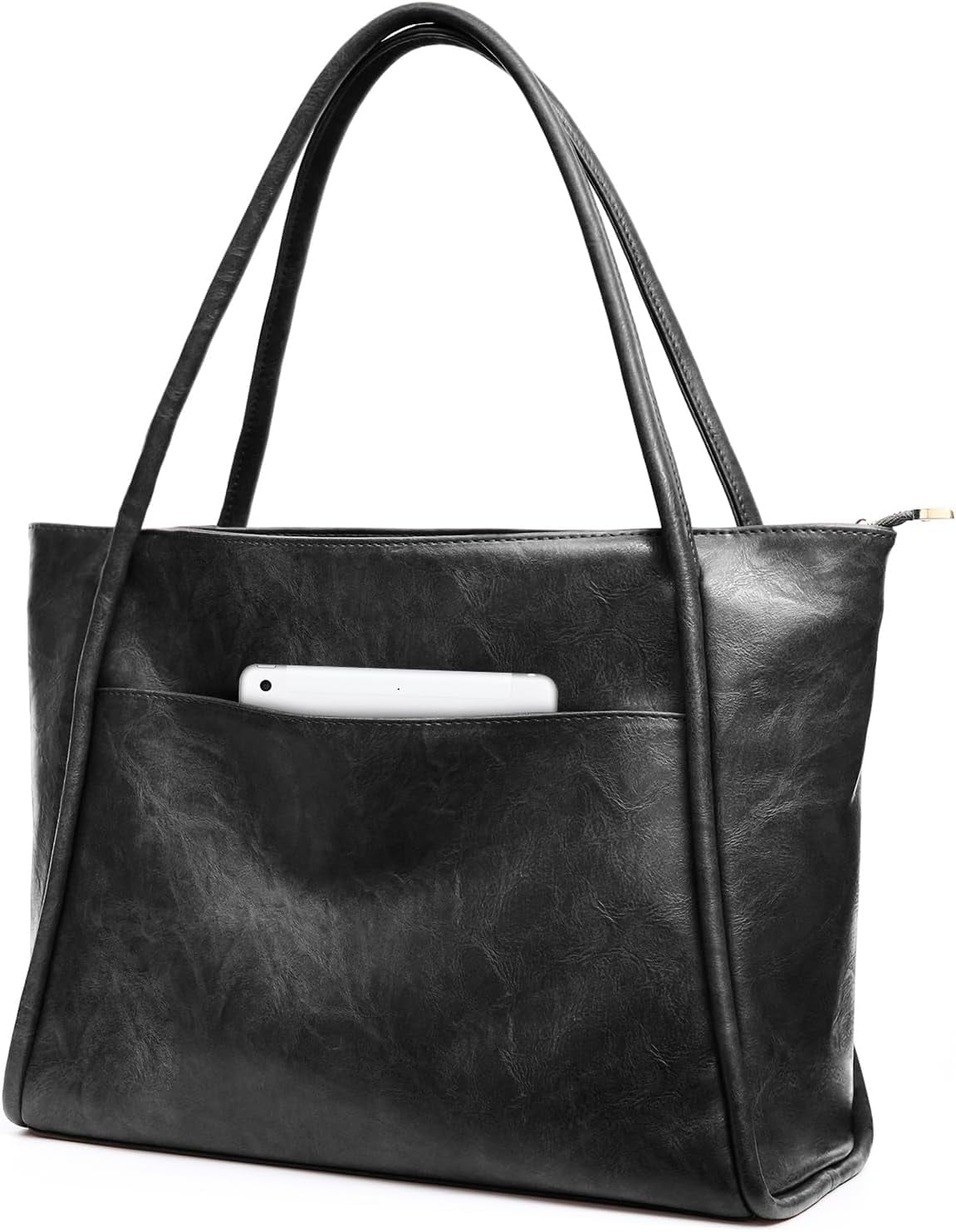 Vegan Leather Tote Work Tote Zipper Large Tote Bag For Women Work