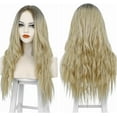 thumbnail image 1 of Aorsher Long Curly Wigs for Women 26Inch Body Wave Middle Part Wig Synthetic Natural Looking Hair Replacement Wig Ombre B, 1 of 6