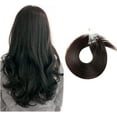 thumbnail image 1 of Aorsher Micro Links Human Hair Extensions Natural Black Micro Loop Hair Extensions Micro Ring Remy Hair Extensions 100Strands Cold Fusion Extensions for Women, 1 of 9