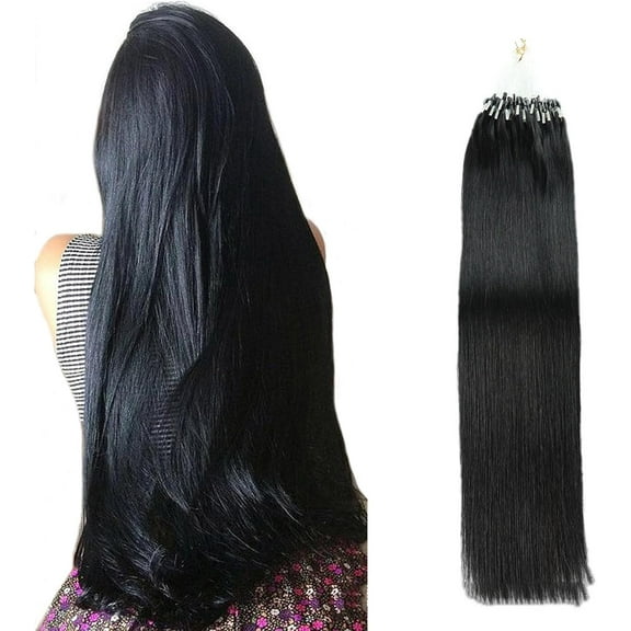 Aorsher Micro Ring Human Hair Extensions, Blonde Micro Link Hair Extensions, Real Human Hair Micro Loop Straight, Remy Hair Extensions Pre Bonded, 22inch 50g/100strand