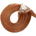 thumbnail image 1 of Aorsher Microlink Hair Extensions Human Hair Micro Beads Hair Extensions Remy Hair 16Inch Virgin Straight Micro Loop Hair Extensions for Women 100Strands 50g Auburn, 1 of 8