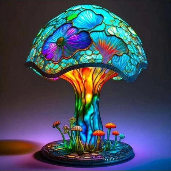 Aorsher Mushroom Lamp, 3D Cute Night Light Touch Control, 7 Color Changing Table Lamp for Bedroom, Cottagecore Aesthetic, Home Desk Decor, Gift for Women