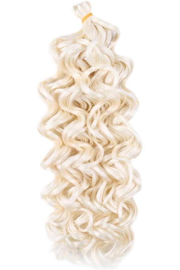 Ocean Wave Crochet Wavy Hair 20 Inch Synthetic Hawaii Curly Braiding Hair, Platium Blonde Goddess Crochet Hair 3 Packs Water Wave Crochet Braids