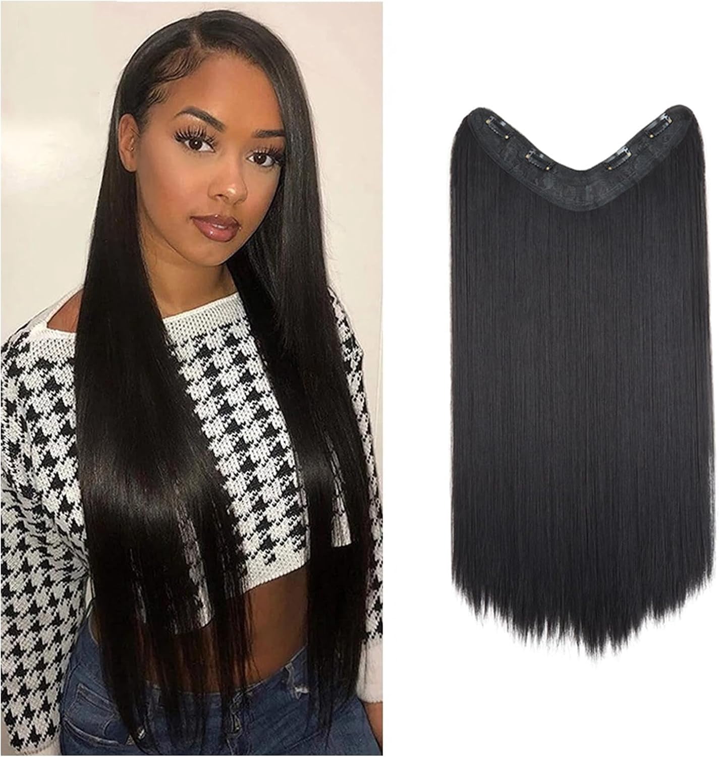 Aorsher One Piece Clip in Hair Extensions, U-Shaped Hair  display picture 1