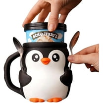 Aorsher Penguin Ice Cream Pint Holder, Leak Proof Cooler Sleeve for Beer Can & Popsicles, Cute Animal Design, Insulated Cozy Cover with Handle, Perfect Gift for Cartoon Lovers