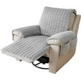 thumbnail image 1 of Aorsher Plush Recliner Chair Cover 23-30 Inches, Artificial Wool Lazy Boy Chair Cover, Washable Quilted Recliner Covers, Large Recliner Chair Protector with Side Pocket for Pet, Kids, Grizzly, 25", 1 of 10