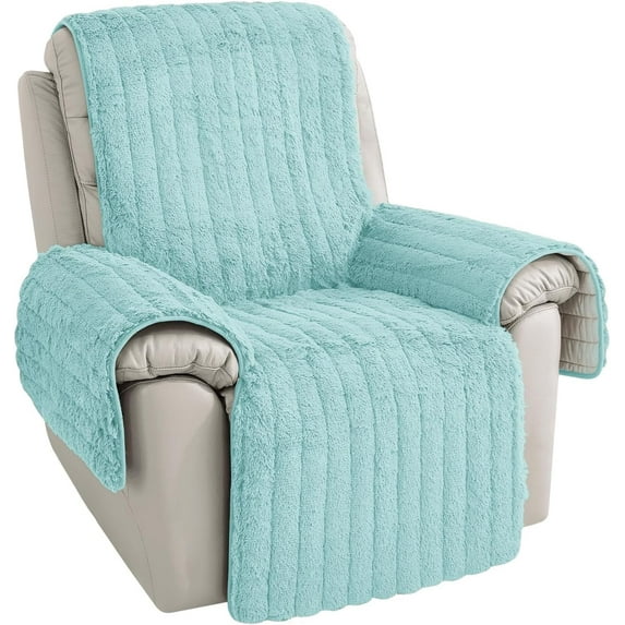 Aorsher Plush Recliner Slipcover, Artificial Wool Lazy Boy Chair Cover for Recliner Chairs and Furniture, Quilted Cover for Home