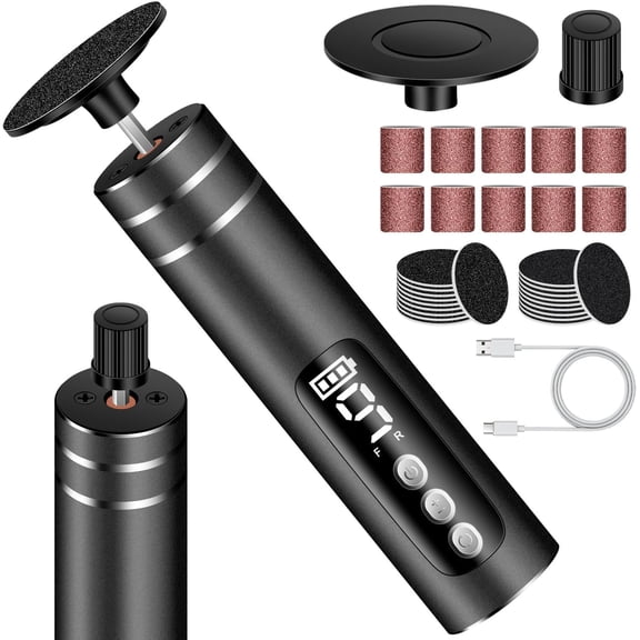 Aorsher Professional 2 in 1 Electric Foot Callus Remover for Feet, Portable Rechargeable Electric Foot File with 9 Speed Control, Callus Remover for Dead Skin