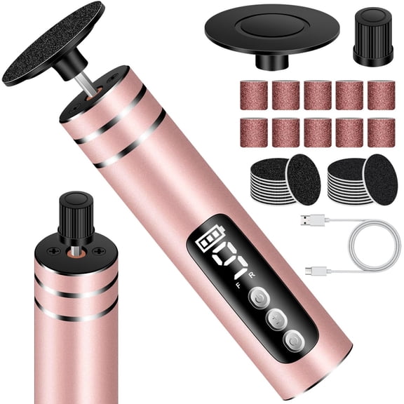 Aorsher Professional 2 in 1 Electric Foot Callus Remover for Feet, Portable Rechargeable Electric Foot File with 9 Speed Control, Callus Remover for Dead Skin
