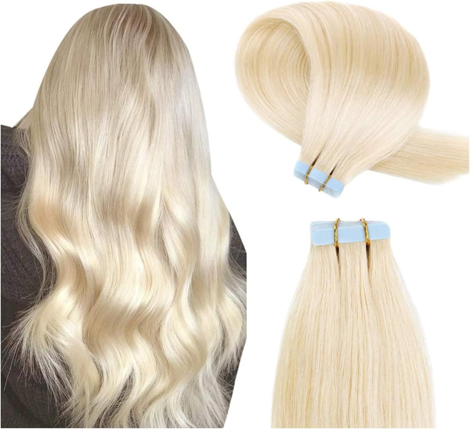 16 Inch Tape In Hair Extensions 50g 20Pcs Human Hair Remy Straight Amazon.com : 16 inch Tape in Hair Extensions Human Hair  main image 2