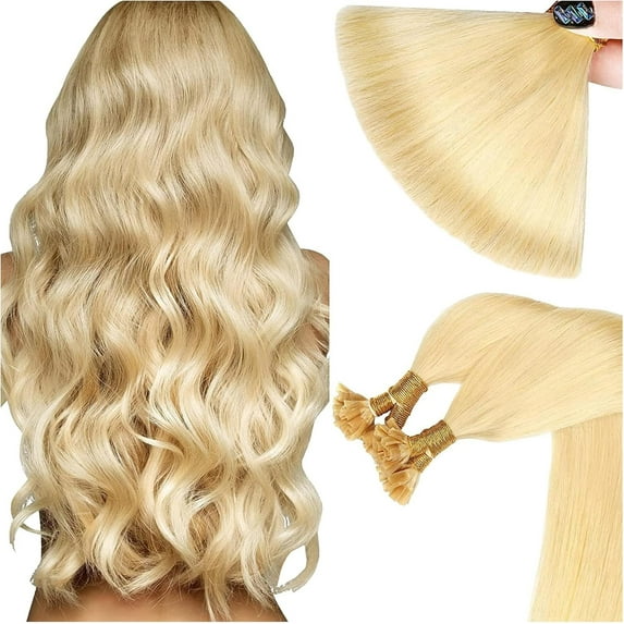 Aorsher U Tip Hair Extensions, Human Hair Pre Bonded Keratin Fusion Nail, U Tip Real Remy Human Hair Extension for Women, 100 Strands 100G/Pack, 24Inch