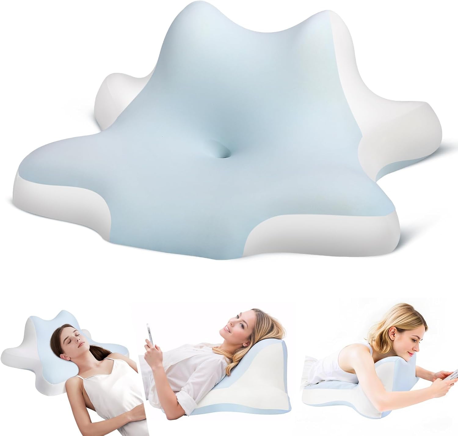 Aorsher Wedge Pillow for Reading and Sleeping, Contour Memory Foam Bed Wedge for Pain Relief, Multi-Use Support Cushion for Snoring, Sitting Up in Bed, Maternity Belly & Prone Position