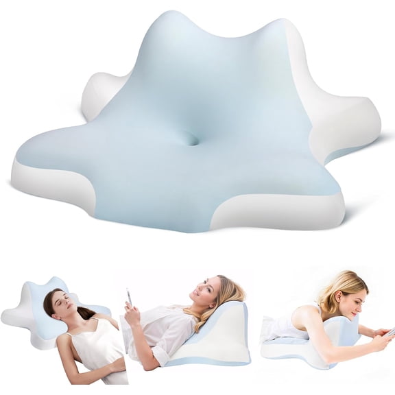 Aorsher Wedge Pillow for Reading and Sleeping, Contour Memory Foam Bed Wedge for Pain Relief, Multi-Use Support Cushion for Snoring, Sitting Up in Bed, Maternity Belly & Prone Position