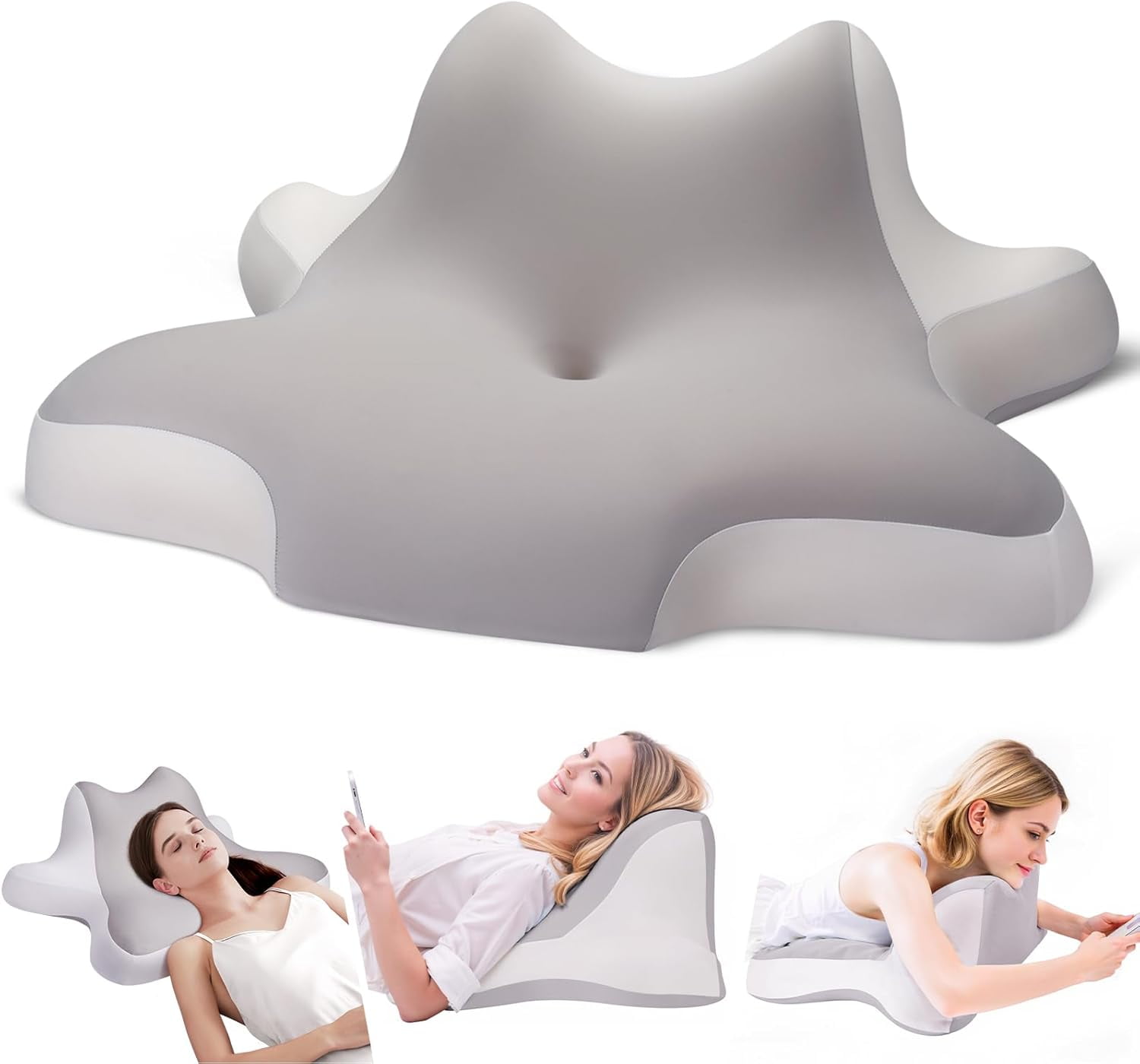 Aorsher Wedge Pillow for Reading and Sleeping, Contour Memory Foam Bed Wedge for Pain Relief, Multi-Use Support Cushion for Snoring, Sitting Up in Bed, Maternity Belly & Prone Position