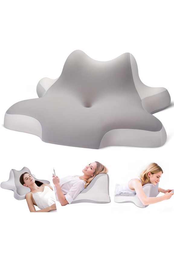 Wedge Pillow for Reading and Sleeping, Contour Memory Foam Bed Wedge for Pain Relief, Multi-Use Support Cushion for Snoring, Sitting Up in Bed, Maternity Belly & Prone Position