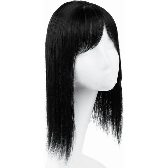 Aorsher Women's Hair Accessories, Synthetic Hair Accessories with Bangs Hair Accessories for Thin Hair, 16 Inch Clip-In Hair Accessories Top Extensions Bleached Blonde