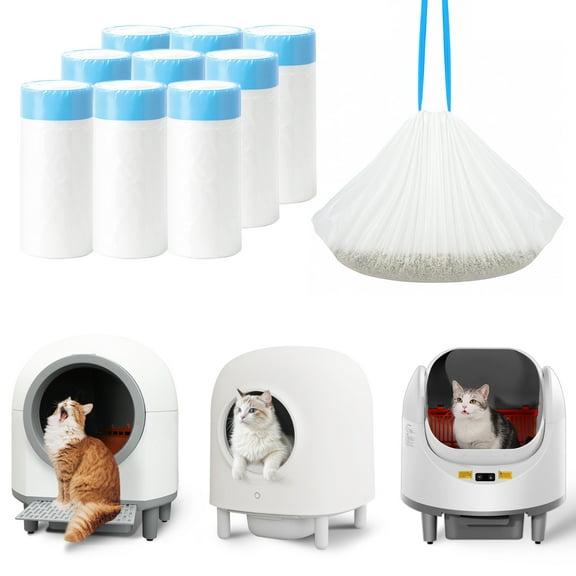 Aoruefar 135 Count Extra Large Litter Box Liners – Heavy Duty Cat Litter Trash Bags for Cleanpethome Self-Cleaning Cat Litter Box, Durable Waste Disposal Bags for Easy Cleanup