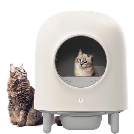 Aoruefar Automatic Cat Litter Box, APP Remote Control Self Cleaning Cat Litter Box, Alerts, Odor Suppression, For Multiple Cat Families