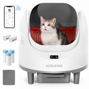 Self Cleaning Cat Litter Box, Open-Top Large Automatic Cat Litter Box with APP Control, Odor-Free Waste Disposal, White