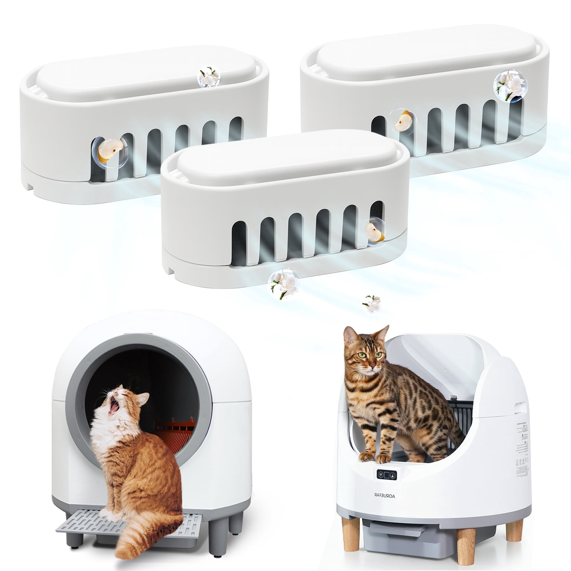 Pet Odor Eliminator Deodorization Box for Self Cleaning Cat Litter Box, Contains 3 Packs , Compatible with Automatic Cat Litter Box