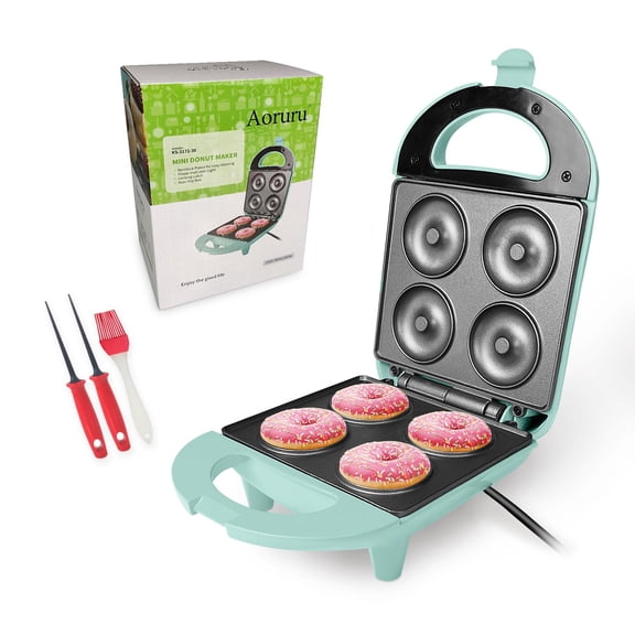 Aoruru Mini Donut Maker for Kids Make 4 Doughnuts Y101