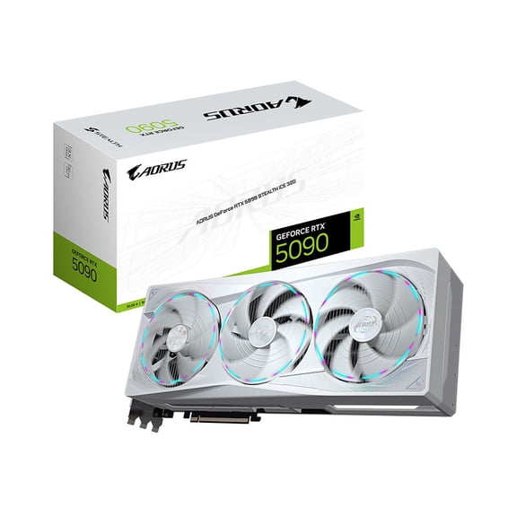 Gigabyte NVIDIA GeForce RTX 5090 STEALTH ICE Overclocked Triple Fan 32GB GDDR7 PCIe 5.0 Graphics Card