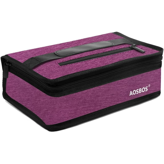 Aosbos Insulated Lunch Box Small Reusable Lunch Bag for Men Snack Bags Purple
