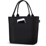 Aosbos Reusable Lunch Bags for Women Insulated Lunch Tote Thermal Leakproof Cooler Bag Black