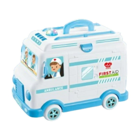 Aosekaa Kids Ambulance Doctor Kits Educational Learning Toy with Sound and Light Role Play Pretend Play for Boys Girls Birhtday Gift Blue